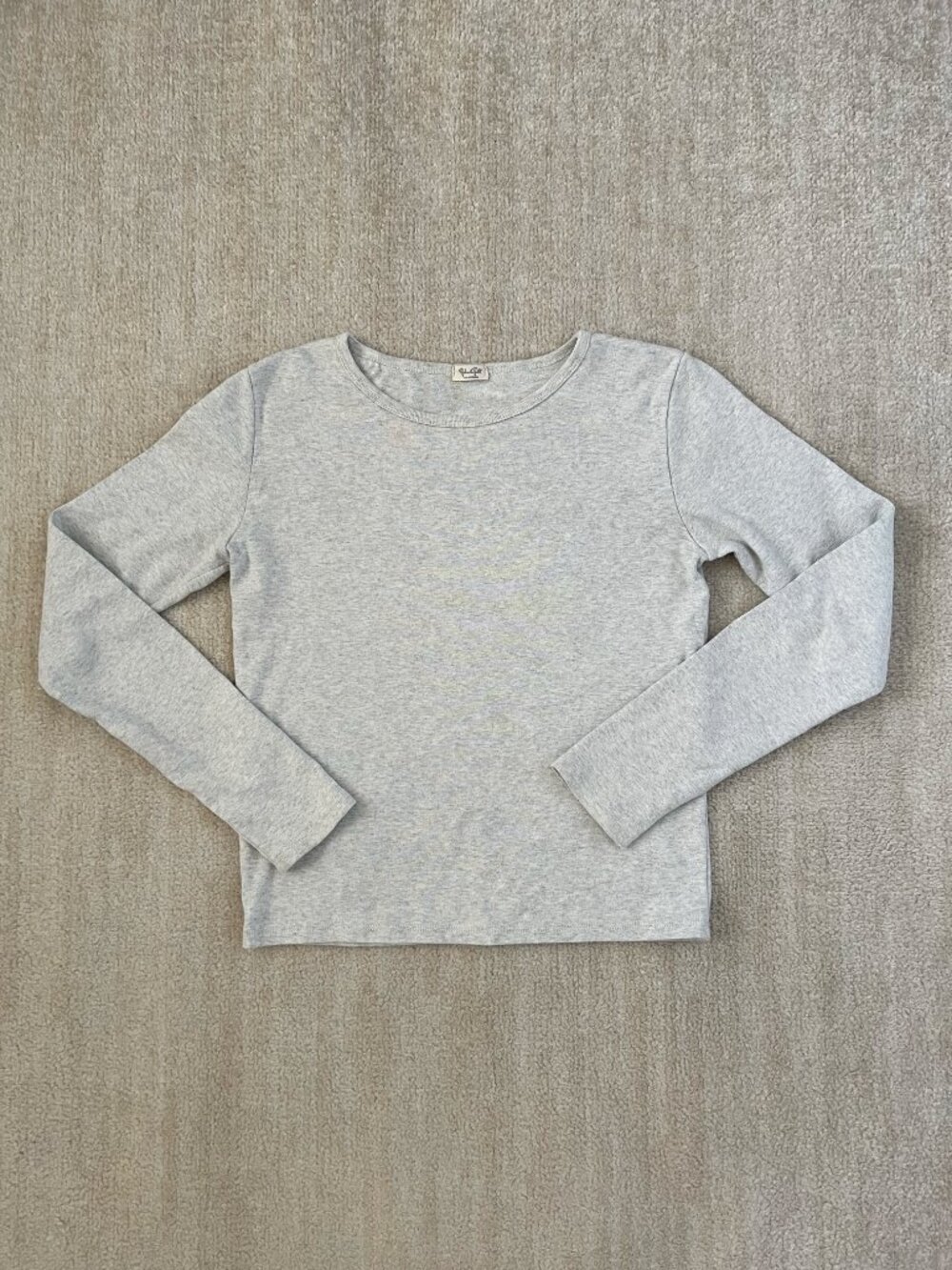Brandy Melville John Galt Gray Basic Cotton Long Sleeve Shirt Top